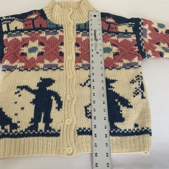 VTG Woolrich Woman Cardigan Sweater S 100% Wool Button Grandma Cottagecore Farm - Picture 9 of 10